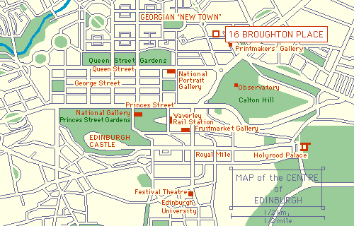 Map of the centre of Edinburgh