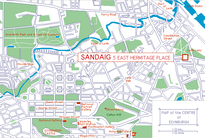 Map of the center of Edinburgh